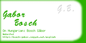 gabor bosch business card